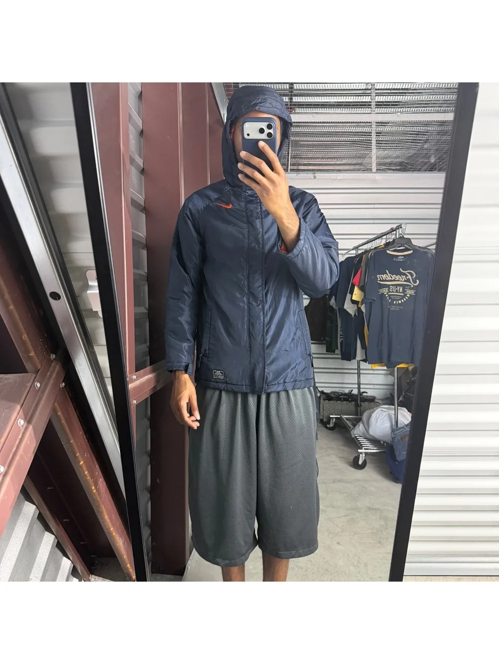 Nike Navy Orange Puffer Jacket Youth Large